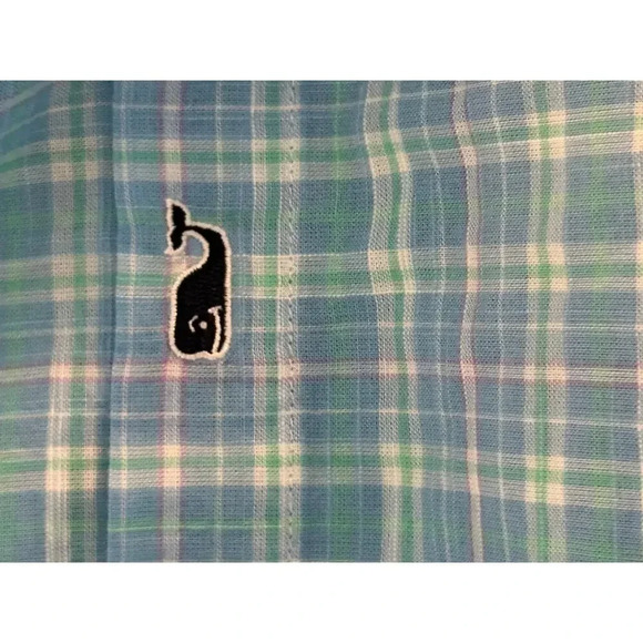 Vineyard Vines Blue Check Slim Fit Stretch Tucker Shirt Size XL - Picture 3 of 4